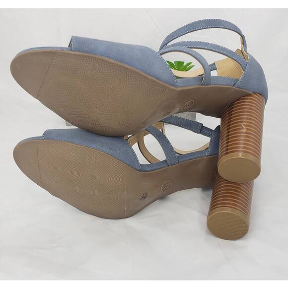 Liz Claiborne Blue Bahati Heeled Sandals - Picture 5 of 13